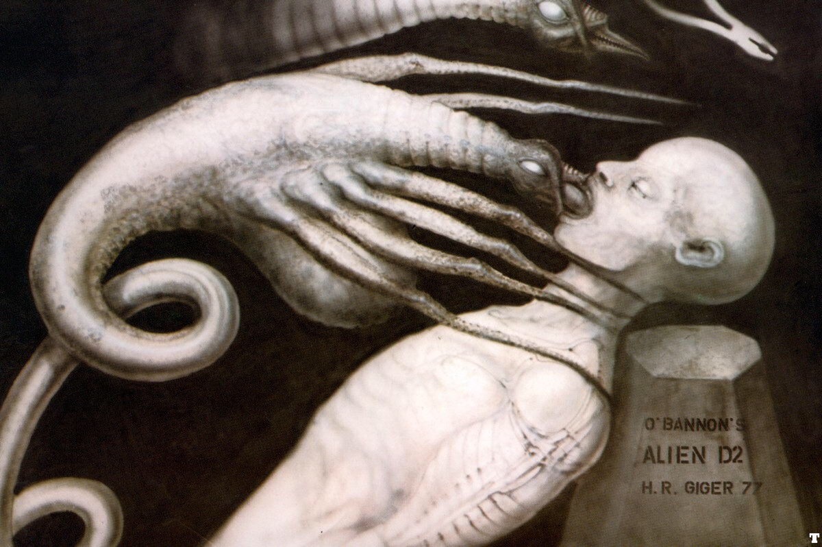 talesfromweirdland:  Facehugger concept art by H.R. Giger. ALIEN (1979).