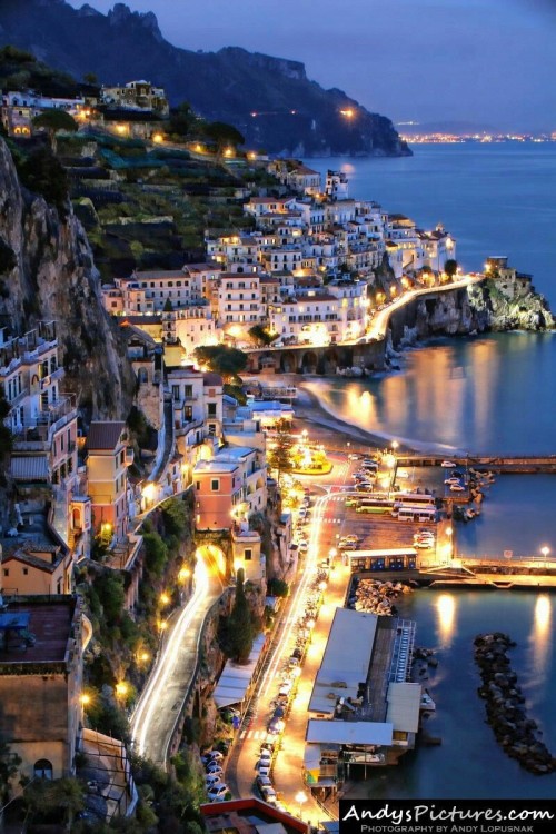 Amalfi at Night by Andy Lopusnak on 500px (Amalfi Coast, Italy)