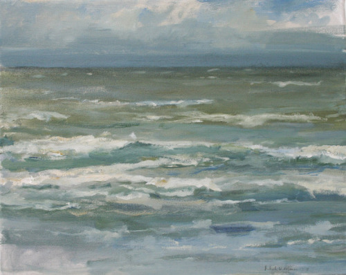 Katwijk  Sea     -     Robert Vorstman Dutch, b.1975-Oil on canvas, 40 x 50 cm.