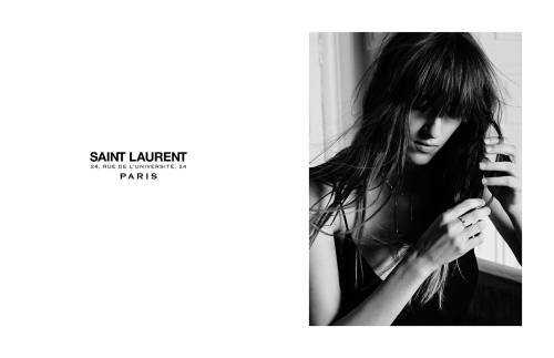 Saint Laurent permanent Ad campaign December 2015 Creative Director: Hedi SlimanePhotos: Hedi Sliman