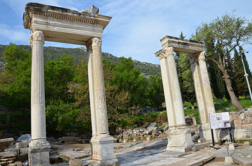 myhistoryblog: Hadrian’s Gate, Ephesus, Turkey by Following Hadrian on Flickr.