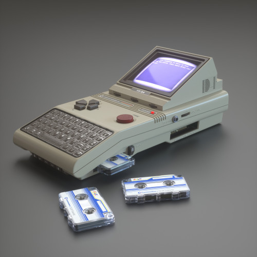 manfrommars2049:Commodore HX-64 concept - handheld retro PC via RetroFuturism