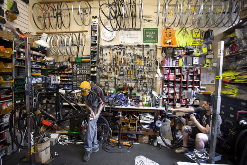 thebicycle:  FROM THE ARCHIVE: Bicycle Workshop, All Saints Road, London. A traditional bicycle repa
