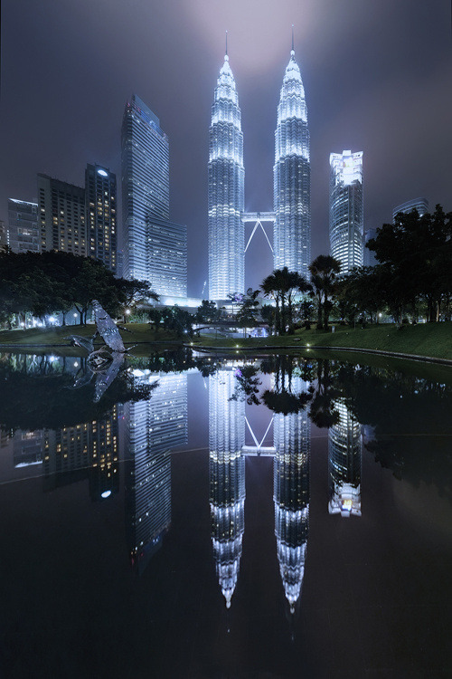 The Dark Knight  by WK Cheoh - Petronas Twin Towers, Kuala Lumpur City Centre (KLCC)