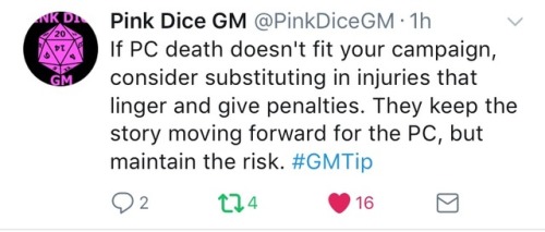 error-404-fuck-not-found: lyinginbedmon:  adndnerd: More great advice from Pink Dice GM. I definitely suggest following them. Instead of killing PCs, just maim and traumatise them!  consider taking away their whole body and trapping them in an empty suit