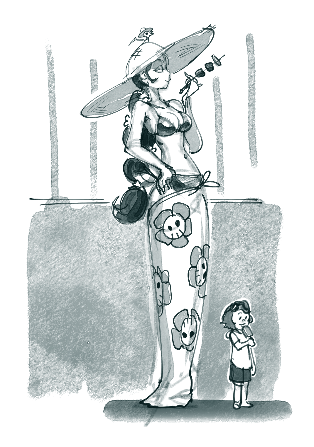 vertigheist:  it’s summer witch time :V  Dottel and her babby boy, Connel at the