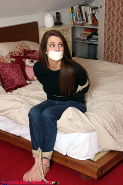zippo077: Tightly bound and gagged in her bedroom, Emma waited nervously as the burglar ransacked her house.