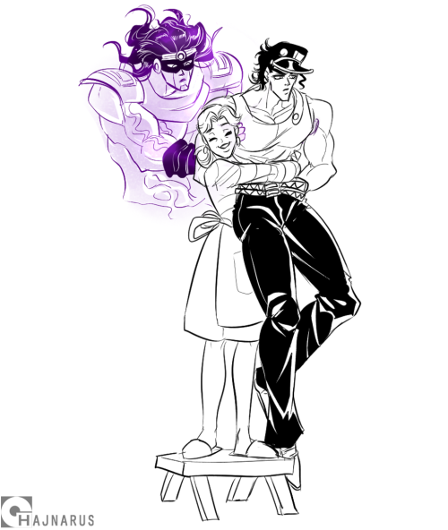 hajnarus: I wanted to draw good jojo mamas holding their Jojos ( Giorno had bad one, I dont remember