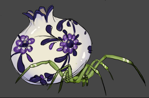 something silly that wouldn’t leave my head! pomegranate spiders, one a wild variant and the o