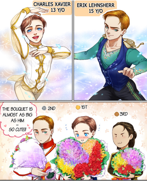 garnetquyen: EFF YES! my cherik Yuri on ice/figure skating AU is aliveeeee!! thinking about this I s