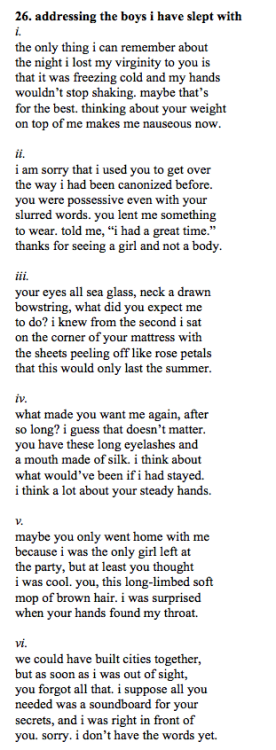 napowrimo day 26 // addressing the boys i have slept with[aka the most “me” poem i will ever write]