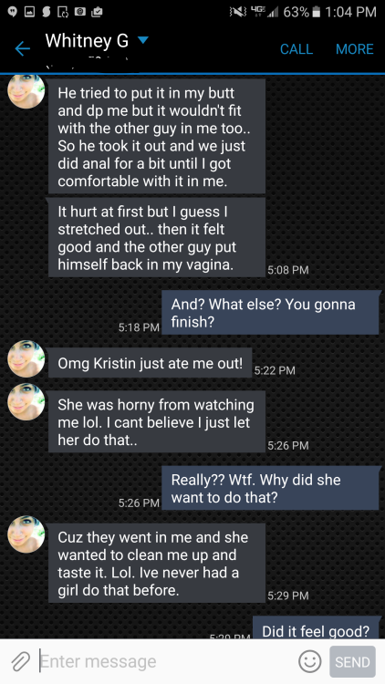 bi-cuck: badgirlfriend25: When she finds her wild side ;) This is hands down the hottest text sessio