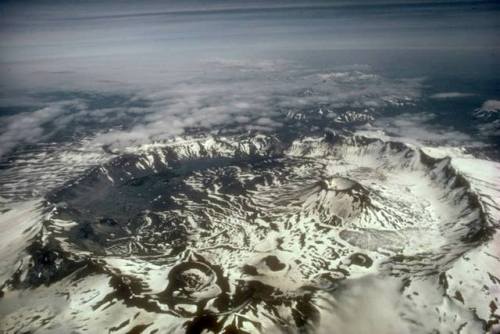 Aniakchak calderaThe Aleutian range in the Alaskan Peninsula is strewn with a string of volcanoes th