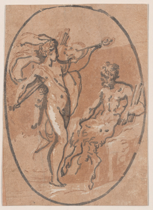 Three versions of The Contest Between Apollo and Marysas by Niccolò Vicentino after Parmigianino Ita