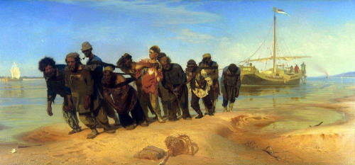 Илья Ефимович Репин – Бурлаки на Волге 1870-73 Ilya Efimovich Repin - Barge Haulers on the Volga 187