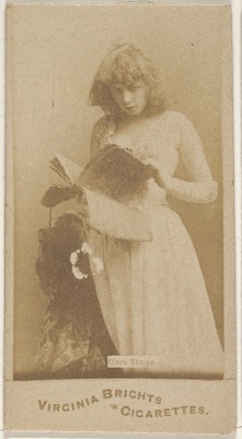 realityayslum:  Clara Thropp for Virginia Brights cigarettes, c1888 From the Actors and Actresses series (N45, Type 1) 