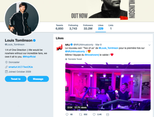 Louis’ recent like on Twitter - 10/03