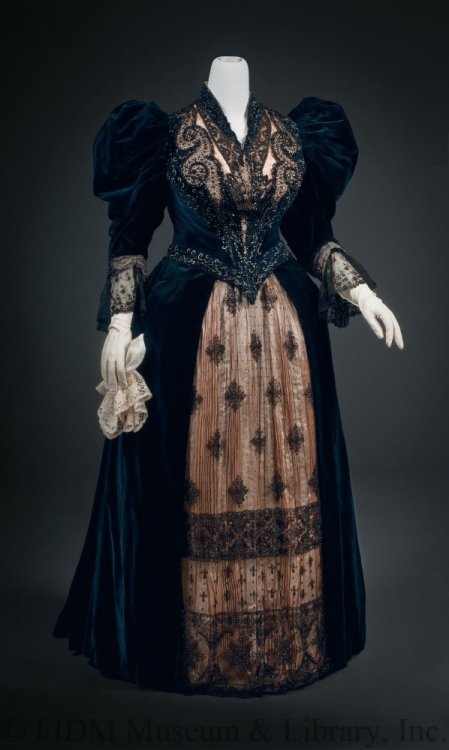 Beaded Velvet Dinner Dress, ca. 1893-95Poussineau, Auguest & Emile for Maison of Félixvia FIDM