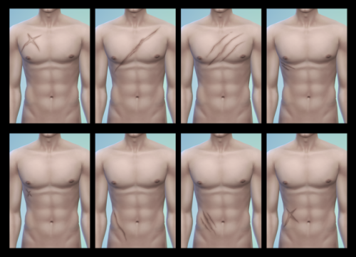 CHEST SCAR_1Maxis MatchBase GameNew MeshTeen, Adult, Elderfound in Tattoo-Lower(Front), Leg(Left),&n