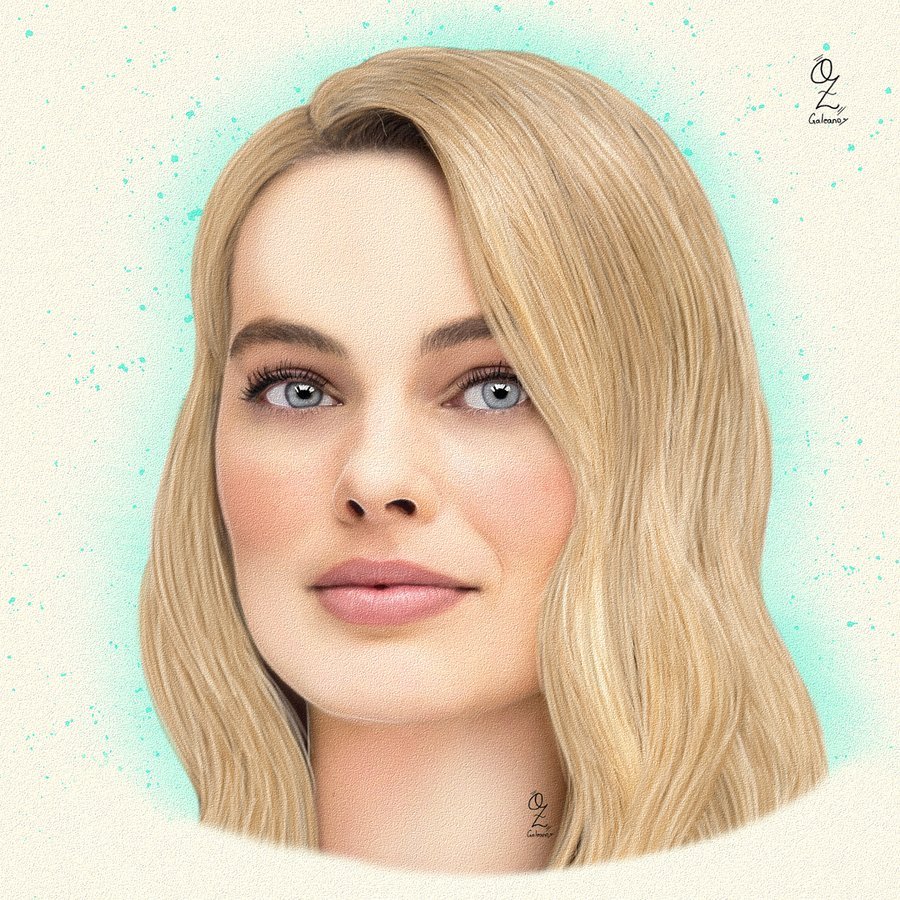 Margot Robbie Portrait drawing Oz Galeano Instagram:  Buy your custom Portrait:...