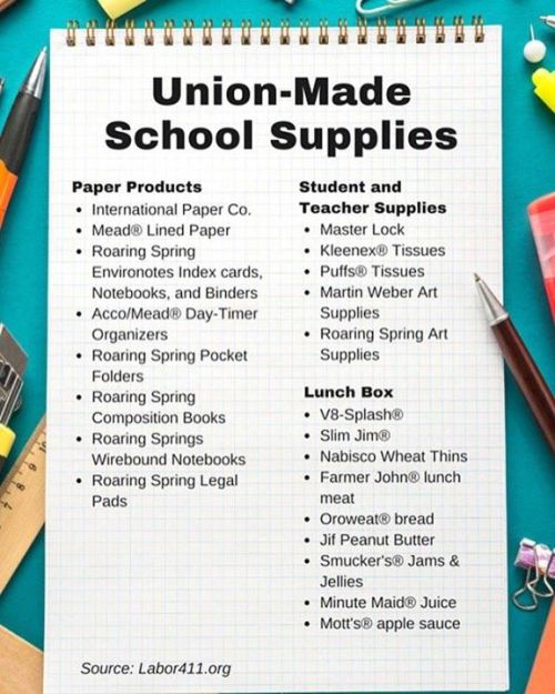 nysaflcio:Getting ready to send the kids back to school? Check out this list of Union-Made school su