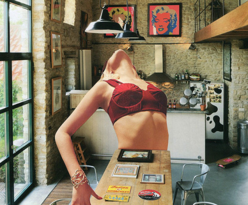 Everything about you is how I wanna be by Deger Bakir collages on Flickr.
Surreal kitchen