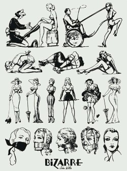 anothersexualrevolution: Fetish illustrations by John Willie in Bizarre magazine