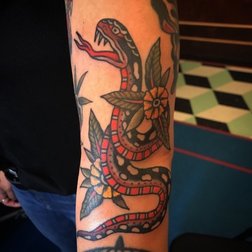 I did this snake tattoo in LA 3 weeks ago at Dark Horse Tattoo