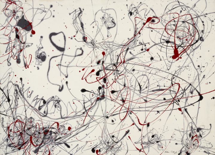 lonequixote:
“  Jackson Pollock
Number 4 (Gray and Red)
”