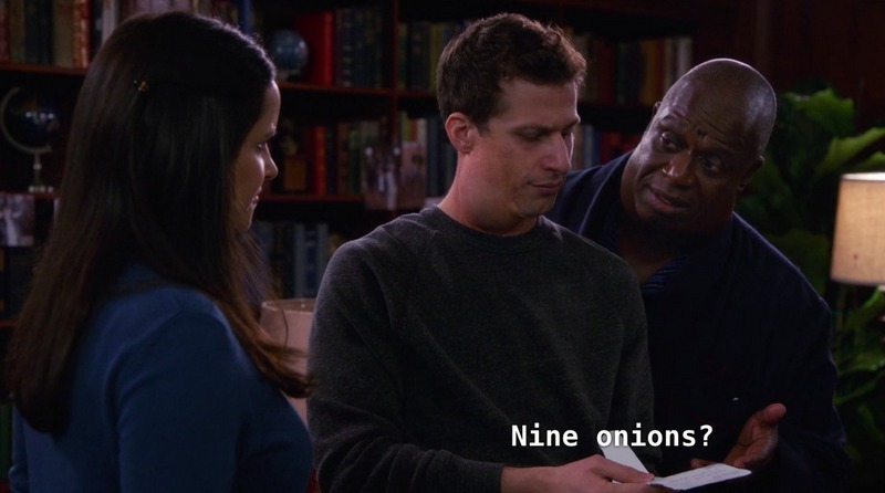 This series could use a couples cooking class episode. The B plot would be Rosa trying