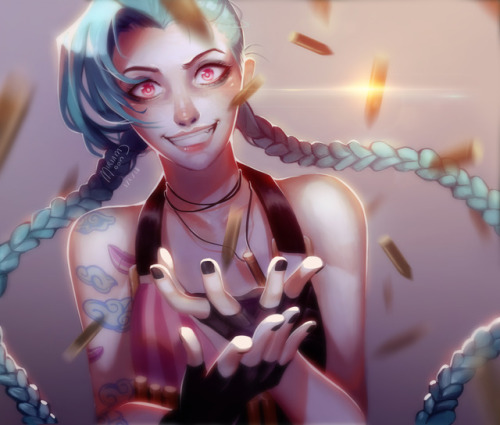 Fanart sketch of Jinx from League of Legends. 2.5-ish hours.