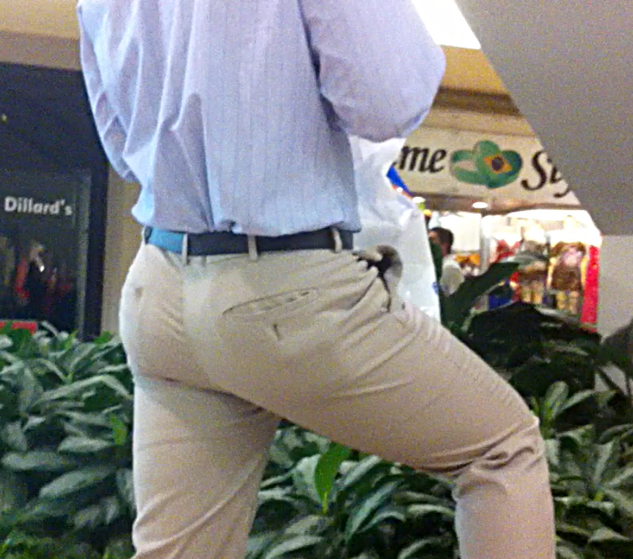 Mall Holiday Shopper in Tight Slacks