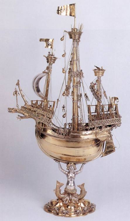 centuriespast:  UNKNOWN GOLDSMITH, GermanSchlüsselfelder Ship1503Partially gilded silver, height 79 cmGermanisches Nationalmuseum, Nuremberg  