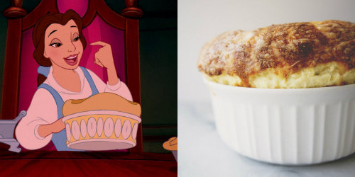 anya-thing:  When food from the cartoon Disney became a reality!1  Beignets   2   Ratatouille   3   The Cheese Soufflé  4   Mushu’s Breakfast   5   The Hi Dad Soup  6  Tony’s Spaghetti With Meatballs  7  The Magical Cookies  8  Kronk’s Spinach