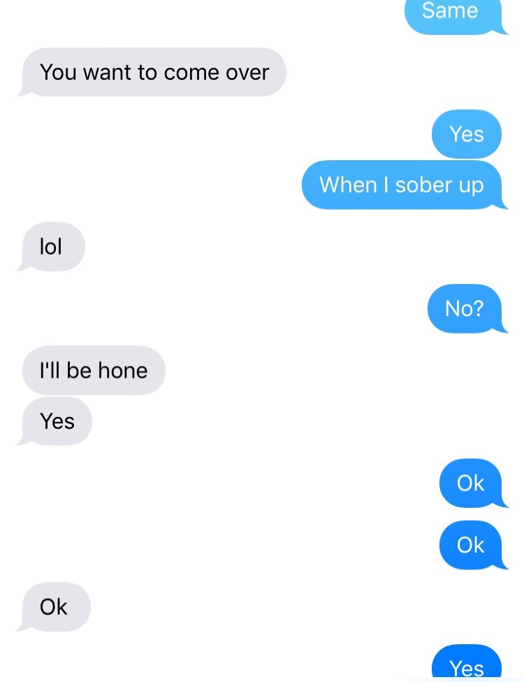 Rob &amp; I drunk texting is literally the stupidest thing ever cause we both