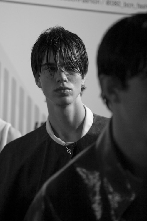 Sam Steele backstage at Isometric Spring/Summer 2016