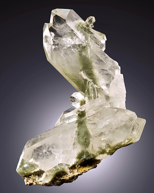 Faden Quartz on matrix with a green Chlorite faden - Zhob District, Balochistan, Pakistan