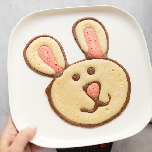 DIY Easter Bunny PancakesEaster Bunny pancakes made with chocolate, pink and plain pancake mix.✖✖✖✖✖