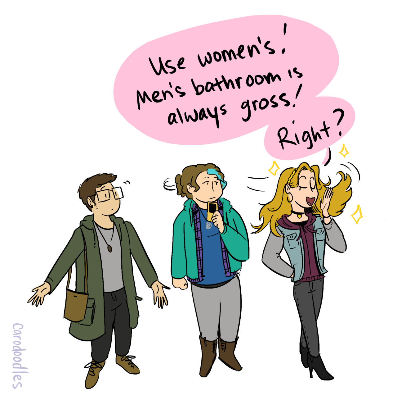 carodoodles: This comic has a special guest appearances by my nonbinary friends :3 
