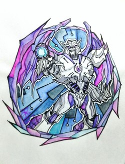 hanamonchi: Is it about 4 years ago? It is megatron drawn in a stained glass style.