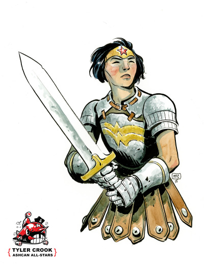 Wonder Woman by Tyler Crook
For “Redesign a DC Character” Week at AshcanAllstars.com
Original art available at Cadence Comic Art —- HERE