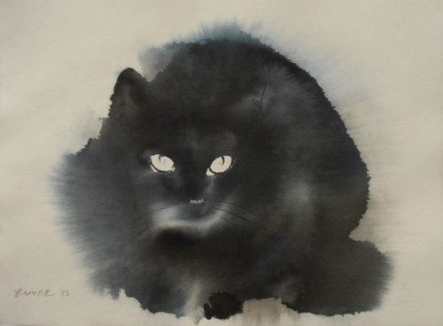 boredpanda: New Watercolor &amp; Ink Cats That Slowly Bleed Into Paper By Endre Penovác