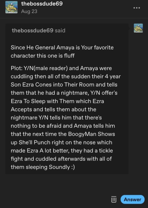 Since General Amaya Is Ur Fav Character This Is Fluff(male Reader Insert)