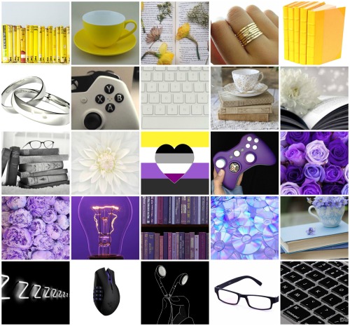 queerlobby:nonbinary asexual gaming, books, tea and rings aesthetic