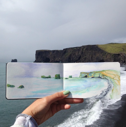 jedavu:Art Teacher Paints Watercolor Landscapes Using Water Found at Her DestinationsHannah Jesus Ko