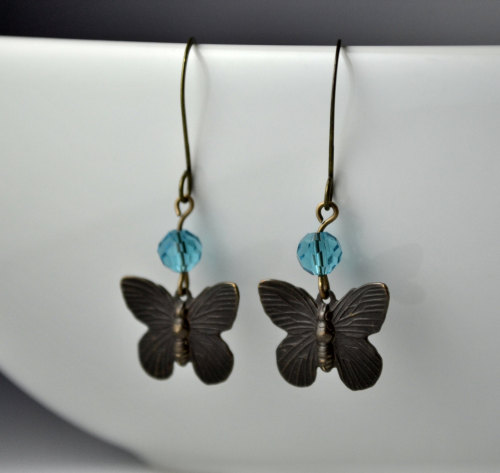 Butterfly Jewelry - butterfly earrings, butterfly gift, choice of colors, special gift, gift for dau