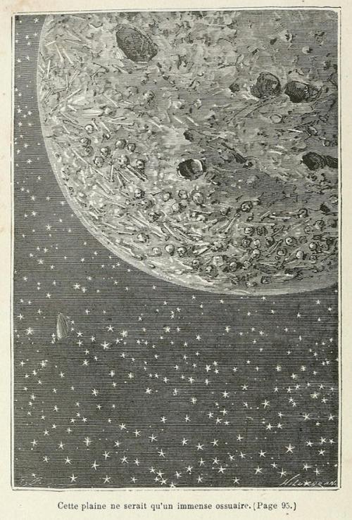 sleepyvvitch:Émile-Antoine Bayard’s Illustrations for Around the Moon by Jules Verne 