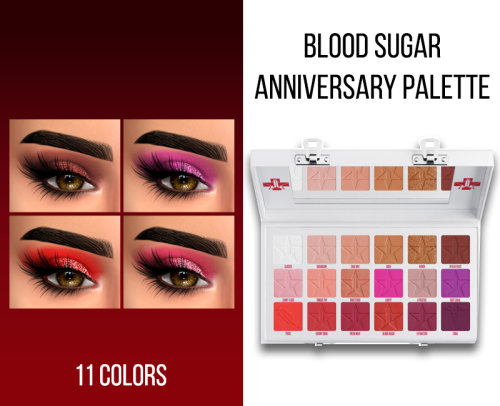                     BLOOD SUGAR PALETTE ANNIVERSARY11 & 6  colors.Eyeshadow categoryHQ mod compa