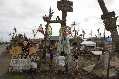 let-s-build-a-home: In the Philippine Ruins, Improvised Christmas Trees  Via The Atlantic