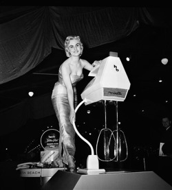 Addie Darling & big mixer, 1960.